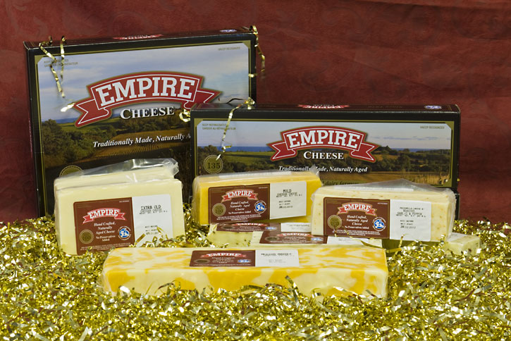 Gift Boxes showing assorted cheeses